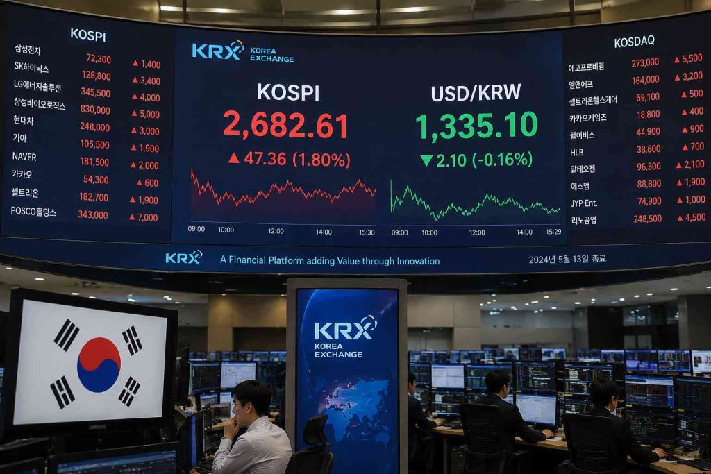 deute borsari a Corea del Sud